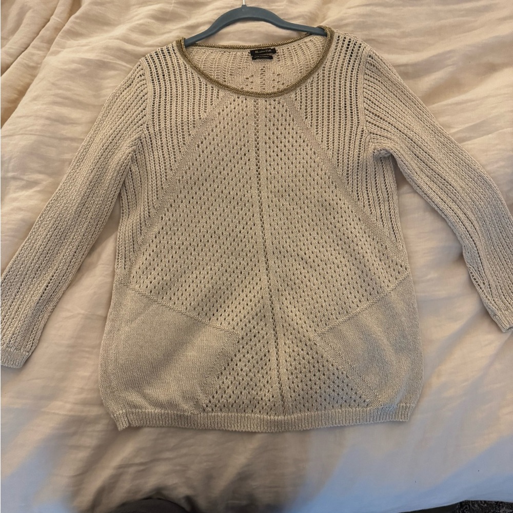 Women's Cream and Gold Sweater